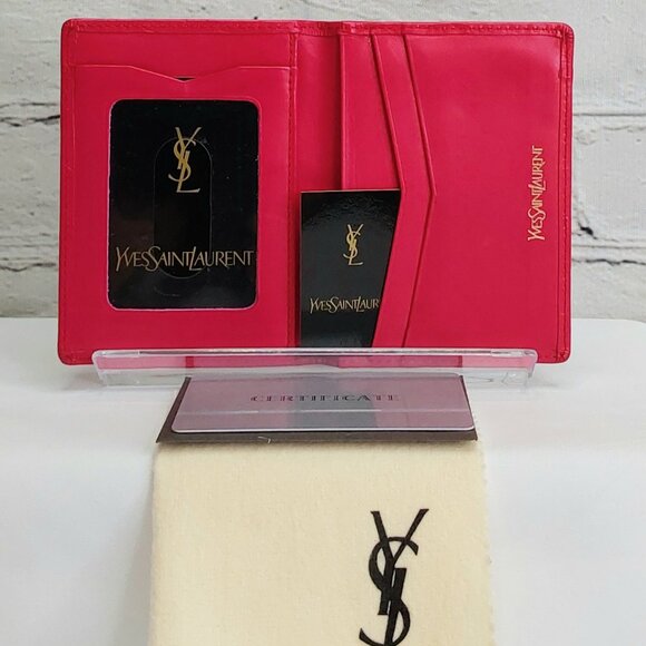 'YVES SAINT LAURENT' LEATHER EMBOSSED PROFILE CARD CASE SET - Picture 2 of 15